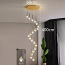 Axyaa Crystal Chandelier Stair Pendant Lamp Living Room Interior Lighting