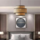 Axyaa Wabi Sabi Hemp Rope Pendant Lamp, Rattan Woven Chandelier for Home Decor