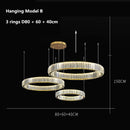 Axyaa Modern Luxury Crystal Chandelier Steel Pendant Light Gold/Chrome Living Room Lamparas
