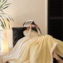 Axyaa Jacquard Lamb Fleece Blanket Set - Soft & Warm Milk Velvet, Queen Size