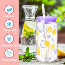 Axyaa Butterfly Lemon Double Wall Mason Jar Cup