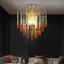 Axyaa Tea Droplet Glass Chandelier: Modern Living & Dining Room Pendant Light