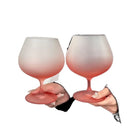 Axyaa Gradient Frosted Glass Cup - High Aesthetic High Foot Design