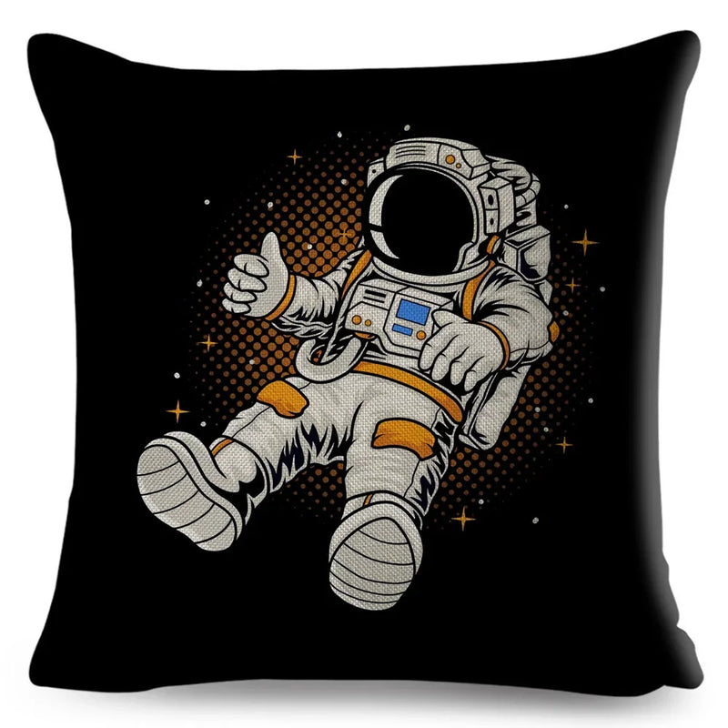 Axyaa Astronaut Sports Cushion: Fun Home Decor for Kids Room, Planet & Music Theme