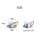 Axya Chinese Style Teacup Set Blue White Porcelain Mug Saucer Gift Box