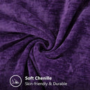 Axyaa Chenille Cushion Cover 18X18 Inch Purple Pillowcase