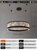 Axyaa Modern Luxury Black Gray Chandelier 60 80cm LED Pendant Light