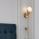 Axyaa Modern Gold Marble Copper Wall Lamp LED Light - Elegant Minimalist Design