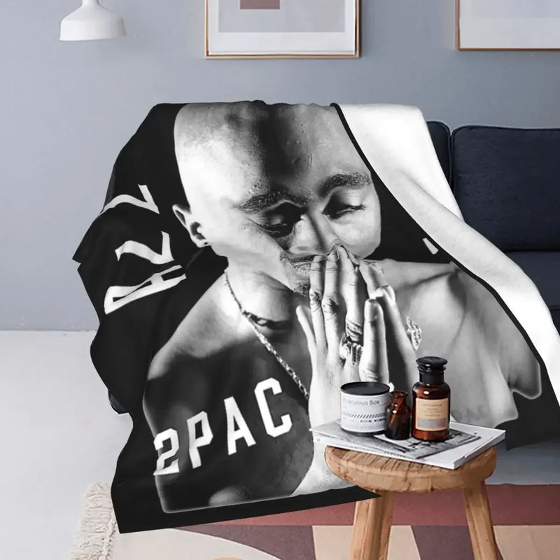 Axyaa Tupac 2pac Hip Hop Vintage Plush Blanket - 200x150cm