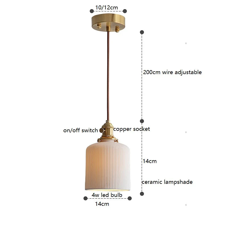 Axyaa Ceramic LED Pendant Lights: Japanese Style, Nordic Design
