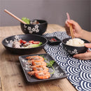 Axya Sakura Noodle Bowl Set I Cute Retro Japanese Ceramic Ramen Soup Dessert Bowl