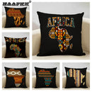 Axyaa Geometric Africa Pattern Sofa Pillow Cover Linen Cushion Case African Decor