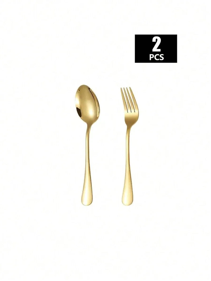 Axyaa Stainless Steel Fork and Spoon Set - Ideal for Home, Restaurant, Wedding, Party