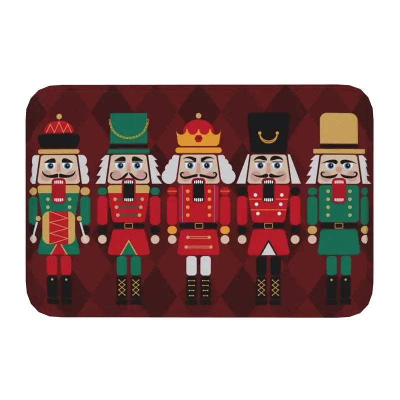 Axyaa Christmas Nutcracker Welcome Mat: Festive Home Decor Anti-Slip Carpet