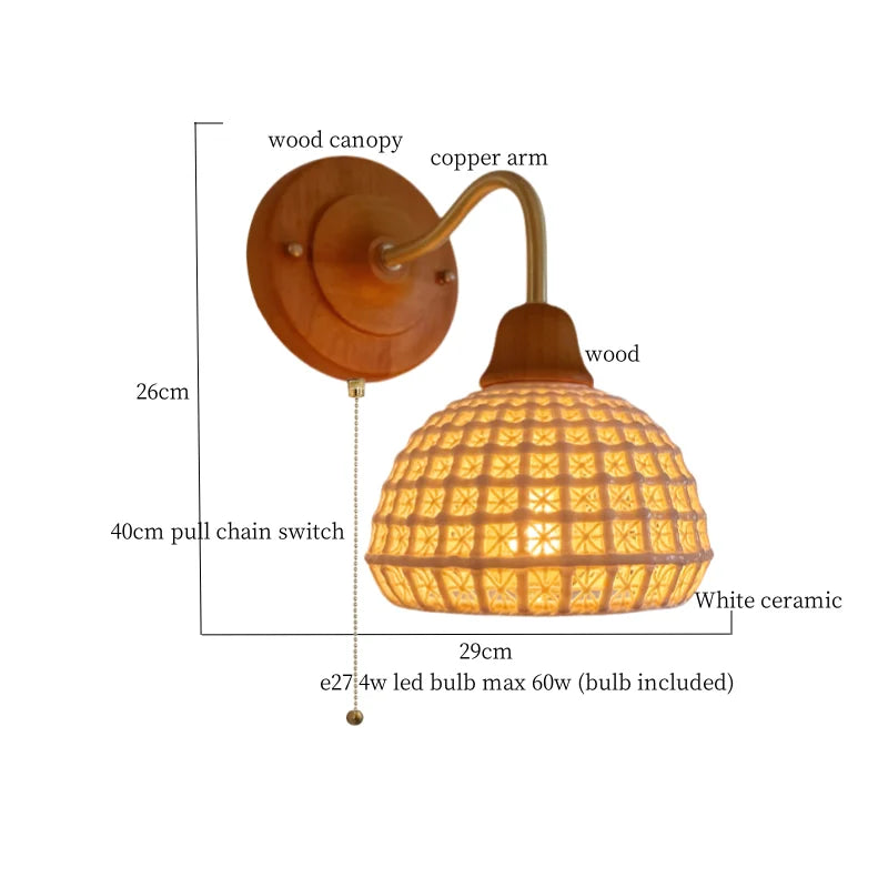 Axyaa Flower Ceramic LED Wall Light for Bedroom Living Room Bathroom Mirror.