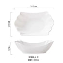 Axyaa 800ml Gold Phoenix Tail Ceramic Bowl - Multipurpose Soup Pasta Fruit Salad Plate
