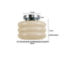 Axyaa Modern Creamy Glass Iron LED Ceiling Lamp for Aisle and Balcony Lighting