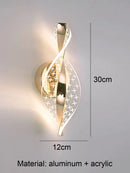 Axyaa LED Wall Sconce: Modern Design, Lustre Interior Lights, Gold/Black, Bedroom Mood Light