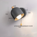 Axyaa Wood Iron LED Wall Lights with Pull Chain Switch, Modern Bedside Lamp