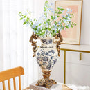 Axyaa Chinese Ceramic Craft Vase: Home Art Flower Arrangement Decoration