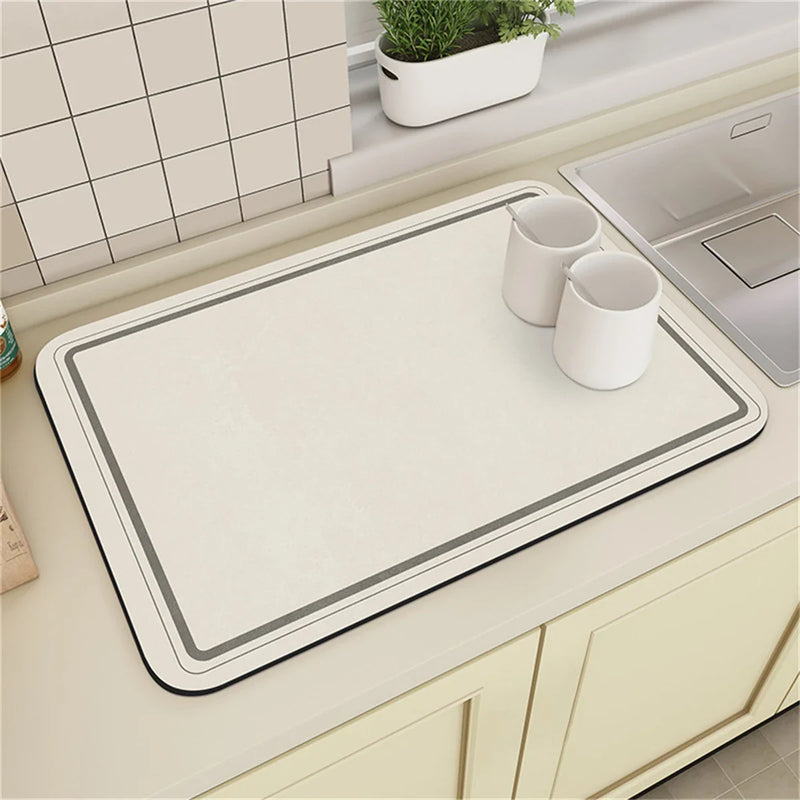 Axyaa Striped Geometry Kitchen Mat Set