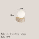Axyaa Mini LED Wall Light White Glass Sconce with Natural Stone - Bedroom, Stairs, Aisle, Parlor