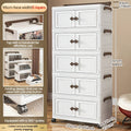 Axyaa 3-5 Tier Storage Cart - Wide Foldable Rolling Cabinet for Home Organization