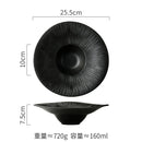 Axyaa Striped Ceramic Plate Set for Molecular Cuisine and Restaurant Tableware