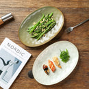 Axyaa Oval Sashimi Plate, High-End Ceramic Tableware for Fish Barbecue
