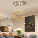 Axyaa Luxury Butterfly Crystal Ceiling Chandelier LED Light for Modern Living Room
