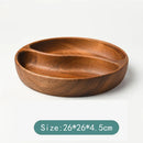 Axyaa Acacia Wood Snack Plate and Salad Bowl Set - Chinese Style
