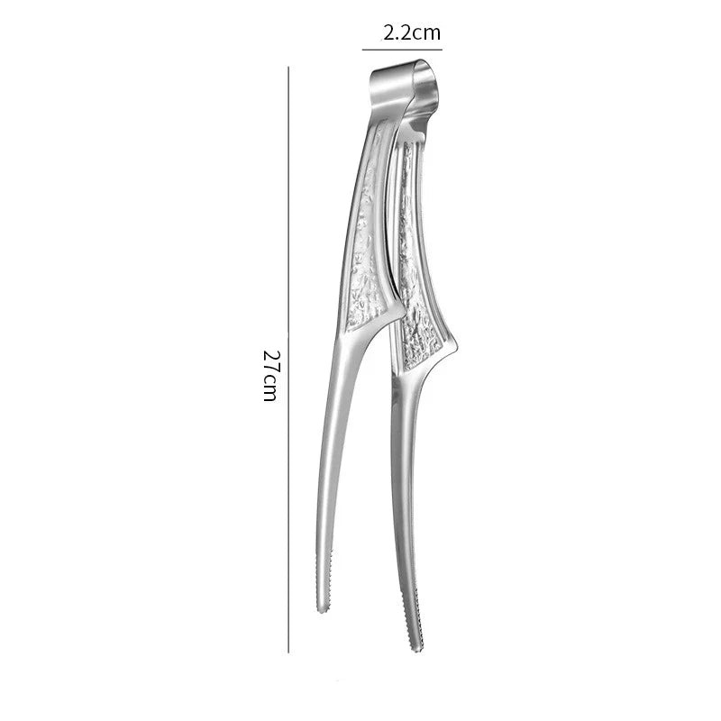 Axyaa Stainless Steel Double-Sided Food Clip - Kitchen Essential for Cooking and Grilling