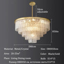 Axyaa Crystal LED Chandelier Ceiling Lights - Modern Golden Pendant Lighting