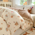 Axyaa Floral Print Reversible Cotton & Flannel Duvet Cover - Single to King Sizes