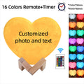 Axyaa Personalized Moon Lamp with Photo Text Heart Shape Night Light - Custom Gift