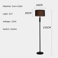 Axyaa European Style Iron Floor Lamp with Linen Lampshade for Living Room & Bedroom