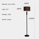 Axyaa European Style Iron Floor Lamp with Linen Lampshade for Living Room & Bedroom