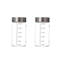 Axyaa Glass Storage Cups - Portable Seal, Thick High Borosilicate, Scale, Sealed Jar