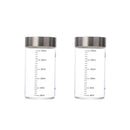 Axyaa Glass Storage Cups - Portable Seal, Thick High Borosilicate, Scale, Sealed Jar