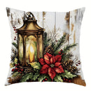 Festive Poinsettias & Bells Pillow Covers by Axyaa - Decorative Cushion Cover for Sofa, Bedroom & Car