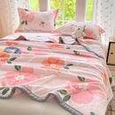 Axyaa Floral Flannel Fleece Blanket - Soft All Season Throw for Bed Sofa