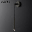 Axyaa Gold Water Drop Crystal Wall Sconce Bedroom LED Mirror Light