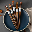 Axyaa Ironwood Chopsticks Set, Bohemian Style, Non-Slip, Japanese Sushi Tableware