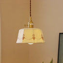 Axyaa Brass Ceramic Pendant Ceiling Lamps with Switch, Modern Hanging Lighting Fixtures