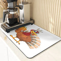 Axyaa Turkey Leaf Kitchen Mat - Non-Slip Absorbent Coasters for Fall Harvest