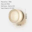 Axyaa Amber Glass LED Wall Sconce: Modern Nordic Bedroom Bathroom Light