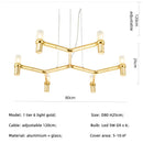 Axyaa Modern Luxury Metal Pendant Chandelier LED Indoor Light Fixture