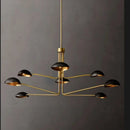 Axyaa Industrial Round Iron Chandelier with Long Arm Lamp for Living Room Dining Table