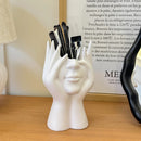 Axyaa Abstract Face Makeup Brush Holder & Organizer for Vanity Desk Home Decor
