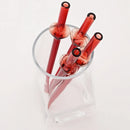 Axyaa Glass Straw Set - Red, Creative, High Borosilicate, with Brush